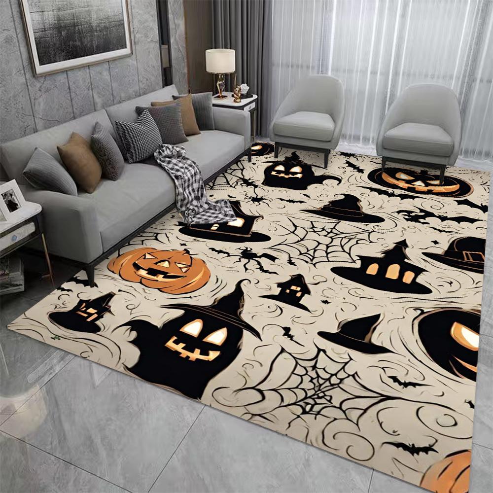 Halloween-Themen-Teppich für Wohnzimmerdekoration Zuhause Große Teppiche Dekoration Weiche Schlafzimmer-Lounge-Bodenmatte