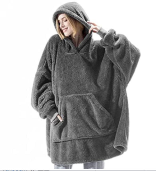 Herbst/Winter Kuschelige Lockere Doppelseitige Fleece Hoodie Decke für Paare