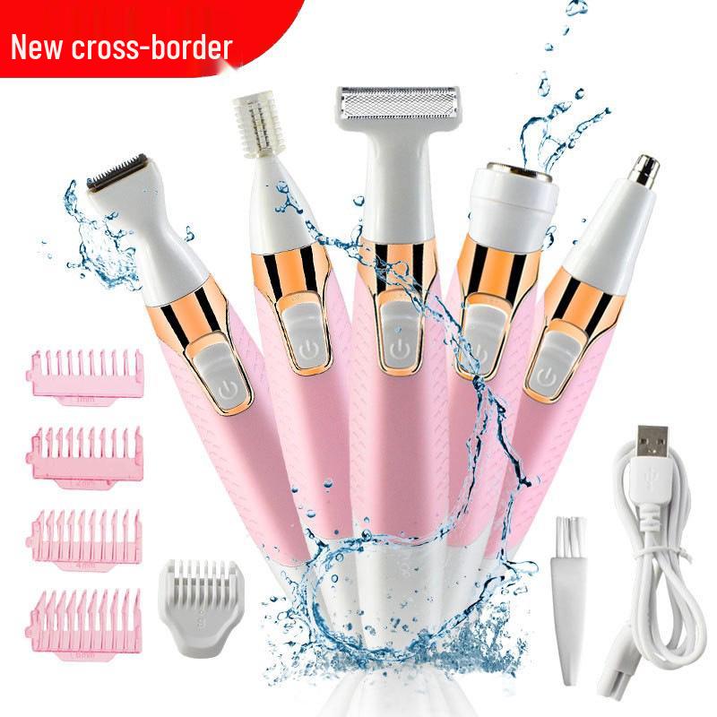 

5-in-1 Electric Hair Removal Device: Intimate Shaver & Trimmer for Men and Women Multi-use Waterproof Model