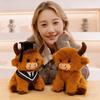 2026 Graduation Highland Cow Plush Toy with Cap Gown Soft Stuffed Animal Graduation Keepsake Toy for Preschool High School College Grads