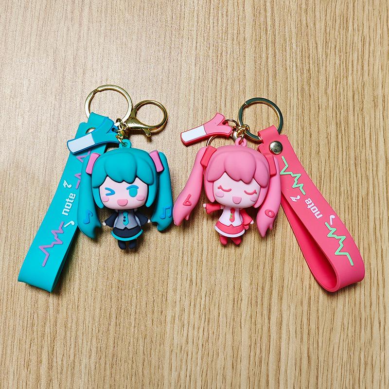Hatsune Miku Cartoon Girl PVC Keychain Figurine – Cute Backpack Charm & Small Gift