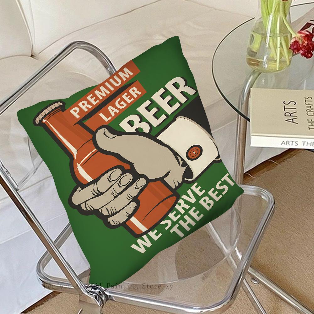 Beer Cigarette Coffee Pillow Case Square Pillow Bedroom Sofa Leisure Comfort Cushion Car Living Room Home Decoration