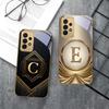 Gorgeous letter gold "R" For Samsung A 01 52S A04 A05S A10 A12 13 22 23 24 36 42 M02 Note 10 20Ultra 8 9 Golden glass phone case