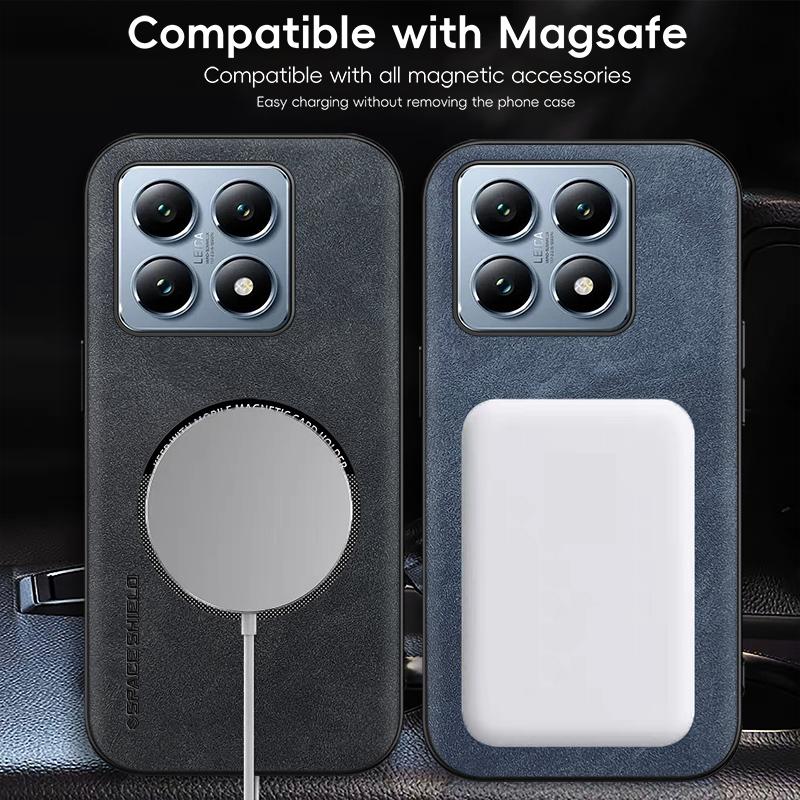 Magnetic Retro Leather Soft Case For Xiaomi 14T Pro Xiaomi14TPro 5G Wireless Charging Phone Case Cover