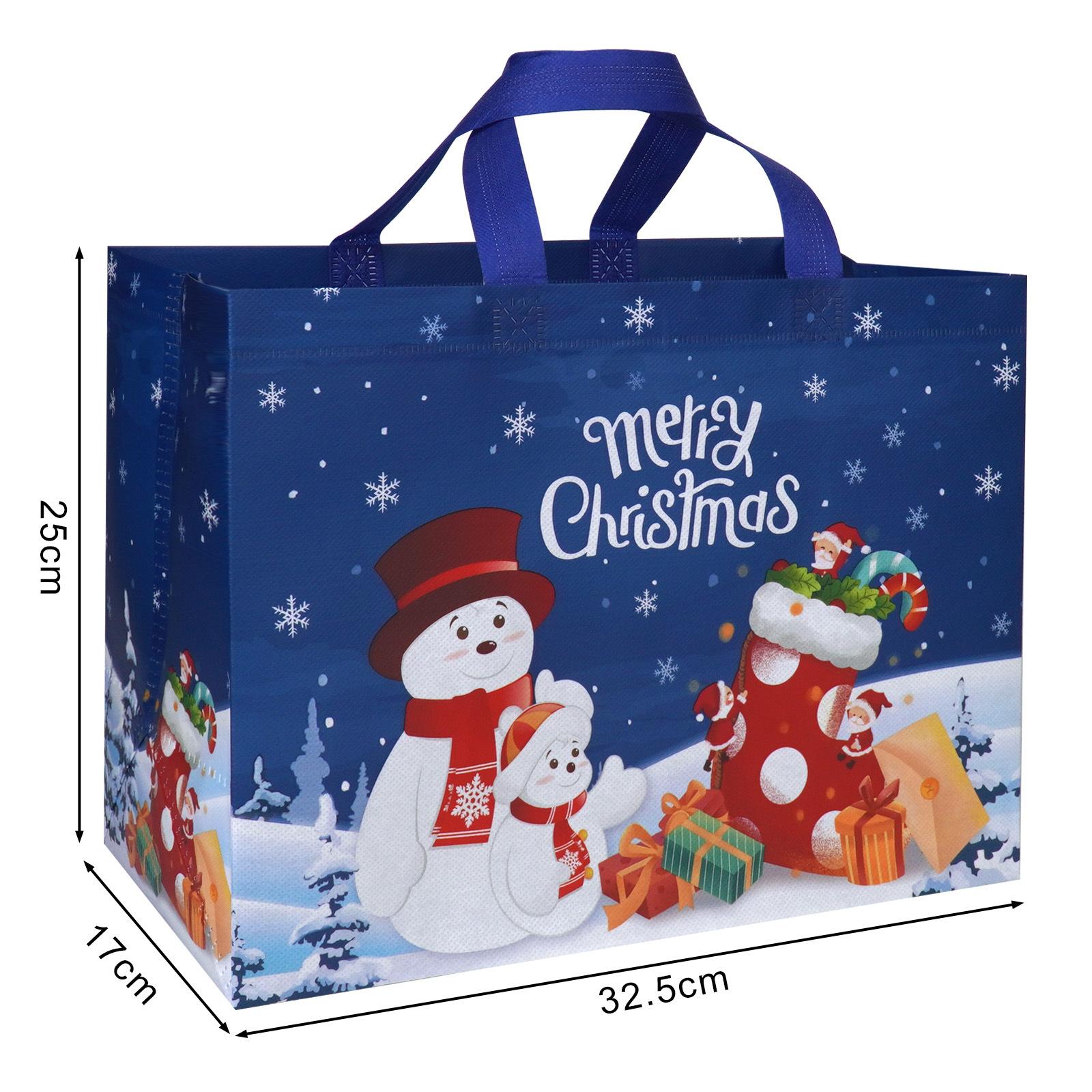 

Многоразовые нетканые рождественские подарочные пакеты с ручками | Праздничные сумки-шопперы для украшения новогодней и рождественской вечеринки, Упаковка для подарков