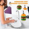 Cute Hamburger Shaped Press Soap Dispenser Hamburger Dishwashing Liquid Holder Kitchen Decorative Countertop Soap Dispenser