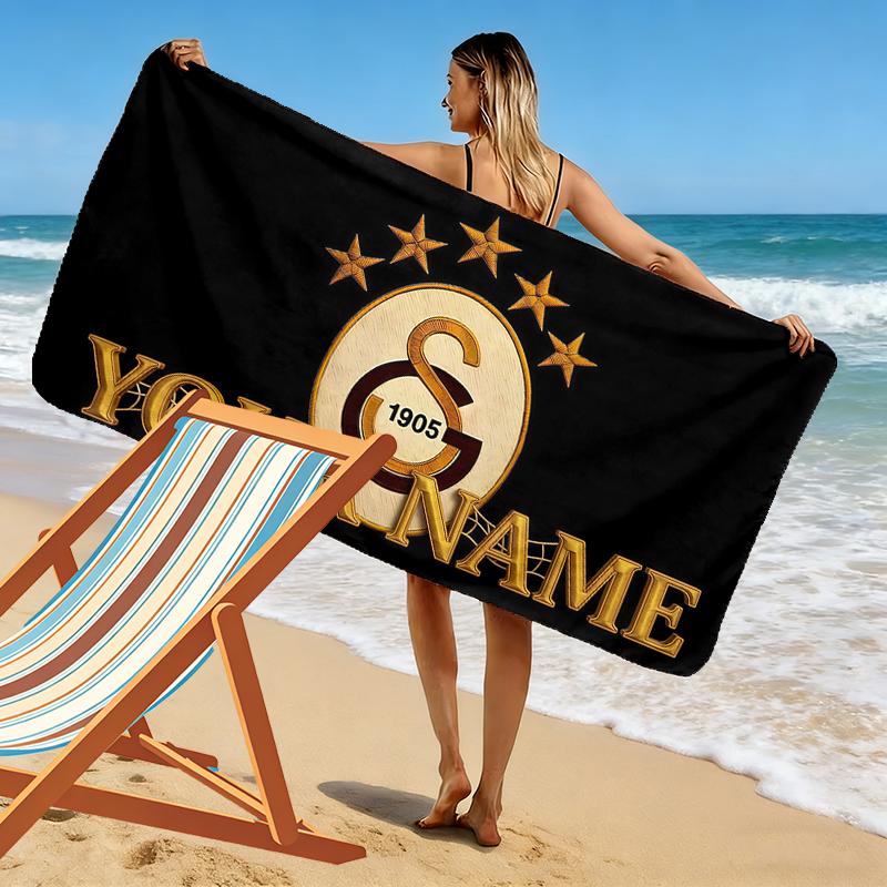 Custom Name,Galatasaray Print Beach Towel, Large Soft Quick Dry Towel for Beach Camping Swimming