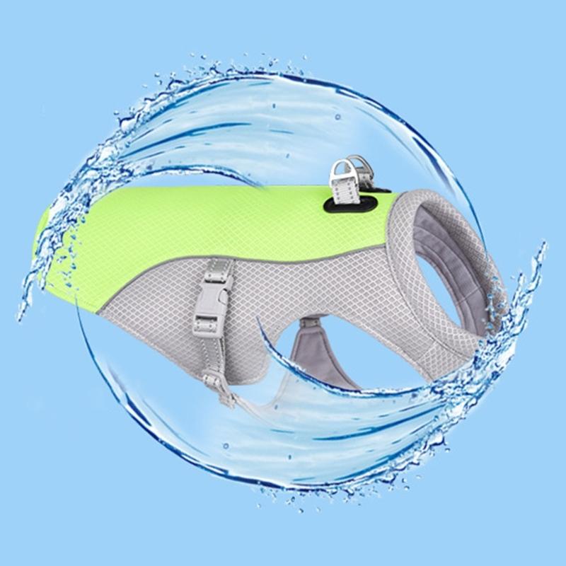 Pet Dog Cooling Vest Harness Dog Summer Clothes Harness Adjustable Dog Reflective Quick-Dry Mesh Vest for UV-Protections