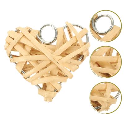 8Pcs Rattan Willow Woven Heart-Shaped Hanging Decorations 5cm Natural Material Party Wall Window Decor Valentines Day Photo