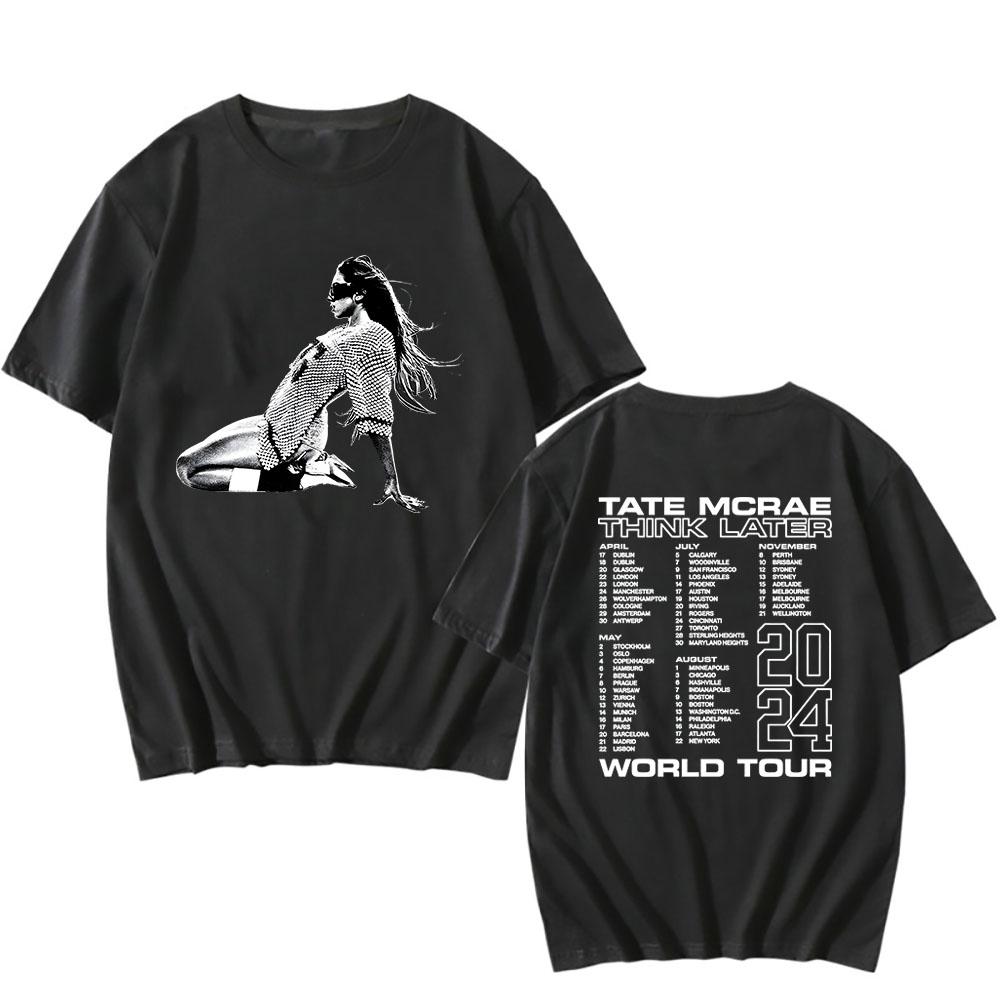 

Print Tshirt Tate McRae Harajuku Streetwear The Think Later World Tour 2024 Summer Short Sleeve Cotton Tee-shirt Unisex Clothes L