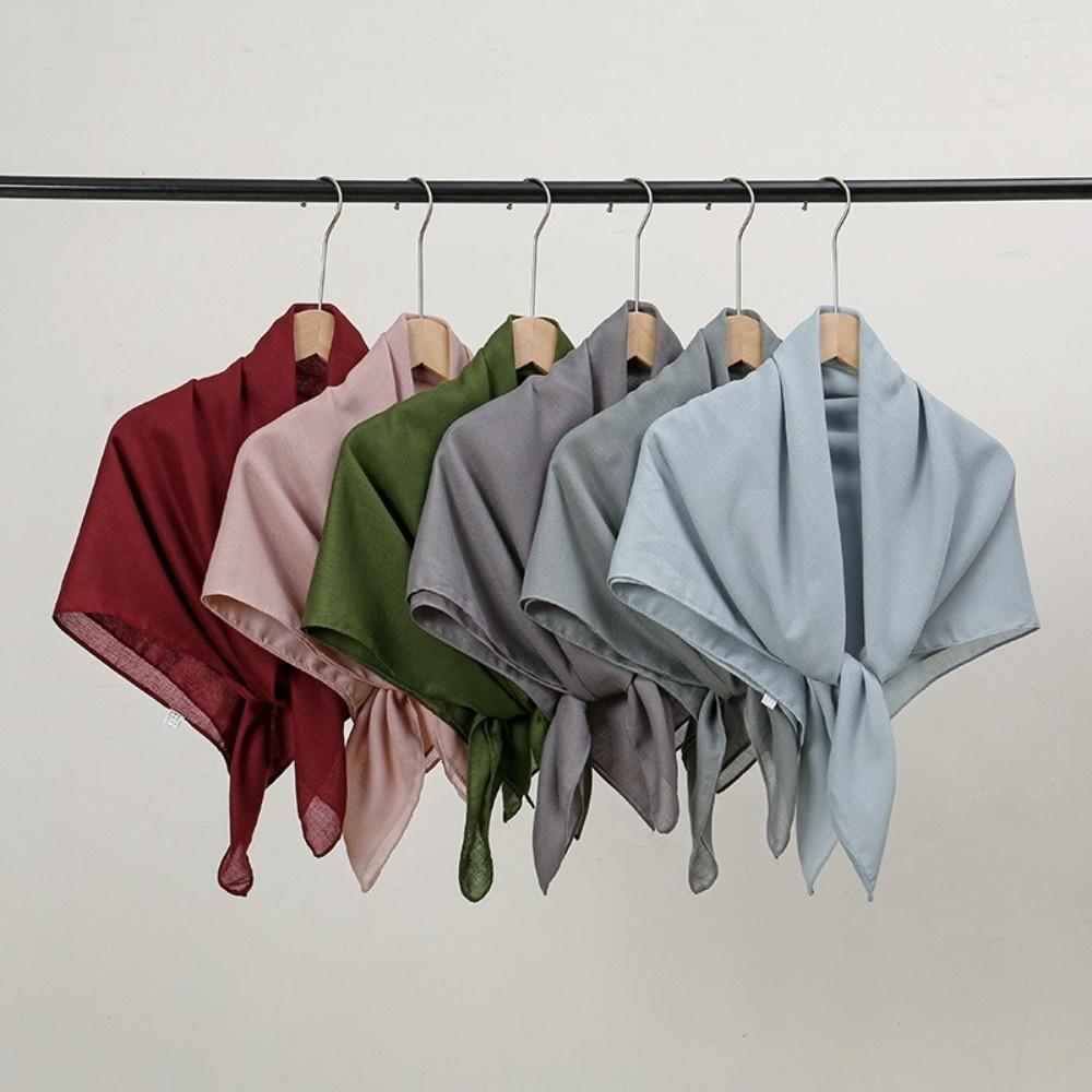 Dünne quadratische Schals 90x90cm Damen Hijabs Modisches Baumwoll-Leinen-Kopftuch Taschenzubehör