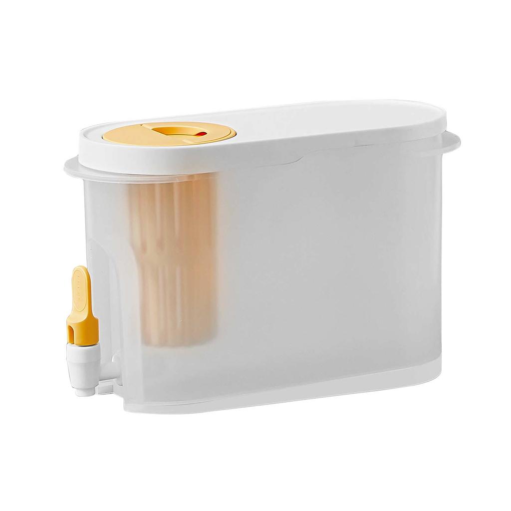 3.9L Cold Kettle with Faucet Large Capacity Refrigerator Iced Beverage Dispenser for Kitchen Dining Room Yellow