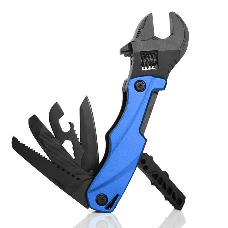 Outdoor Camping Multifunctional Wrench Pliers, Multi-purpose Adjustable Wrench, Folding Knife Saw, EDC Wrench Combination Tool, 12 In 1