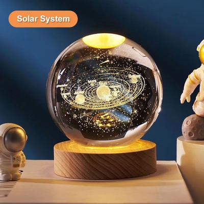 Lampa księżycowa Galaxy Lamp 3 cale 7 kolorów zmieniająca kolor przezroczysty kryształ LED Moon Light USB ładowanie Saturn