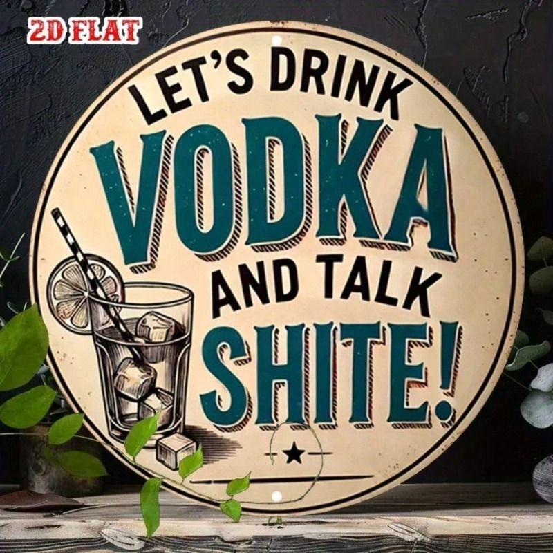 

Vintage Metal Wall Sign Vodka Bar Decor for Garage