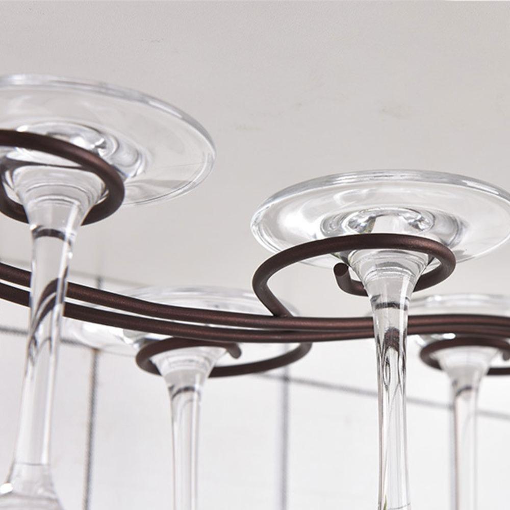 Black Wine Cup Rack 6 Hooks Stemware Rack Decor Hanging Shelf Under Cabinet