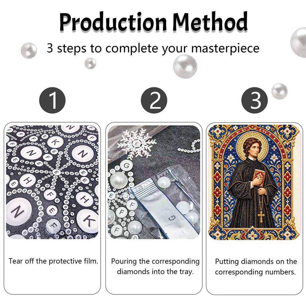 DIY 3D Pearl Diamond Painting Art Set Saint Religious Figure Home Decor Art Set Wall Art