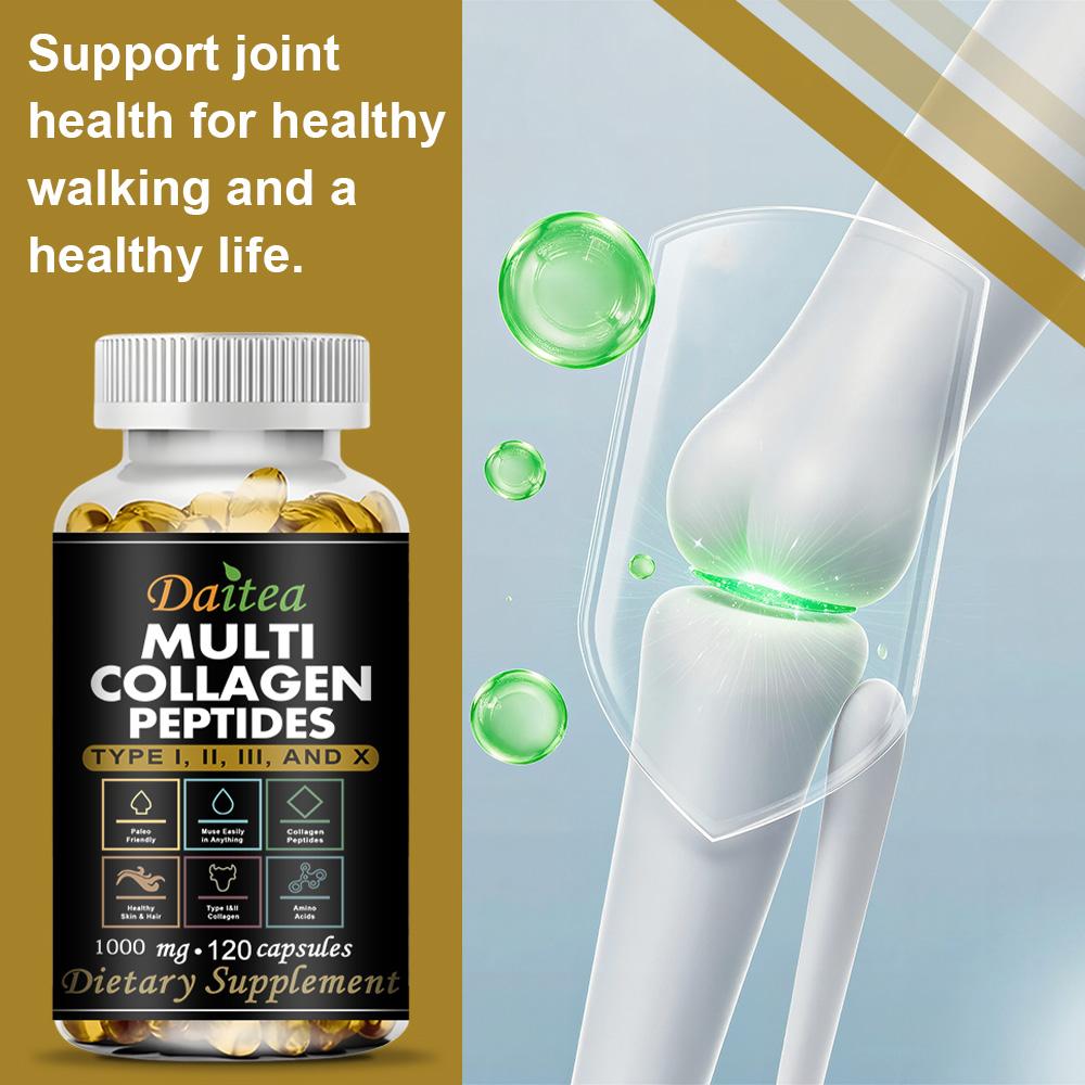 Integratore Alimentare Multi Collagene, Con Collagene Idrolizzato, 120 Capsule Morbide Per Flacone