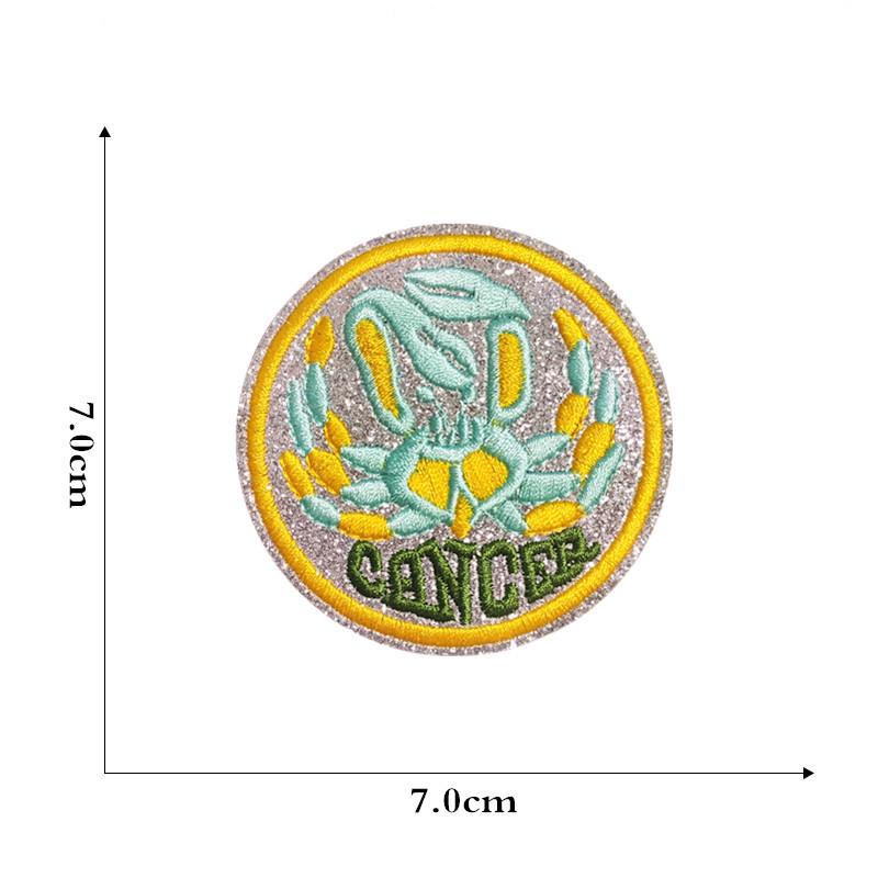 New Cartoon Constellation Embroidery Patch - Creative Round Design