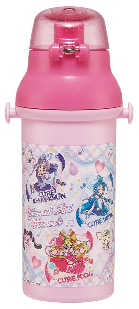 Skater Plastic Water Bottle 480ml Opening and Closing Antibacterial Lightweight Antibacterial Treatment Made in Japan Kimi to Idol Precure Girls