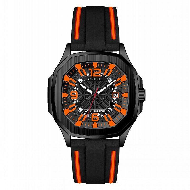 Cool Men'S Watch Rubber Strap Personality Fashion Trend Quartz Black Silicone Men'S Watch Luminous