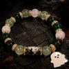 Colorful Beads Halloween Crystal Bracelet Spooky Ghost Bat Charm Bracelet  Gift