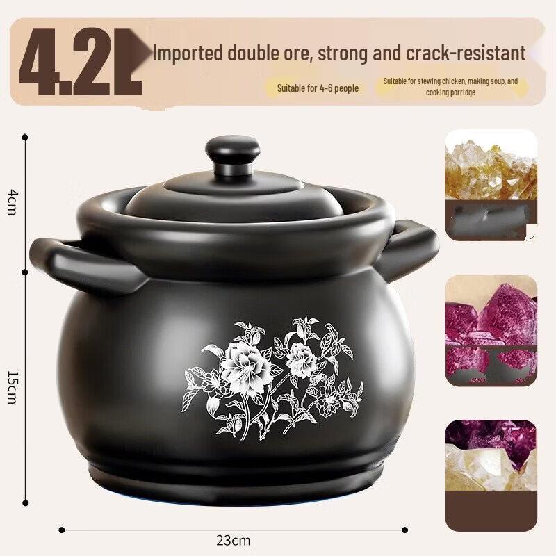 

ZISIZ 4.2L Ceramic Clay Pot for Gas Stoves