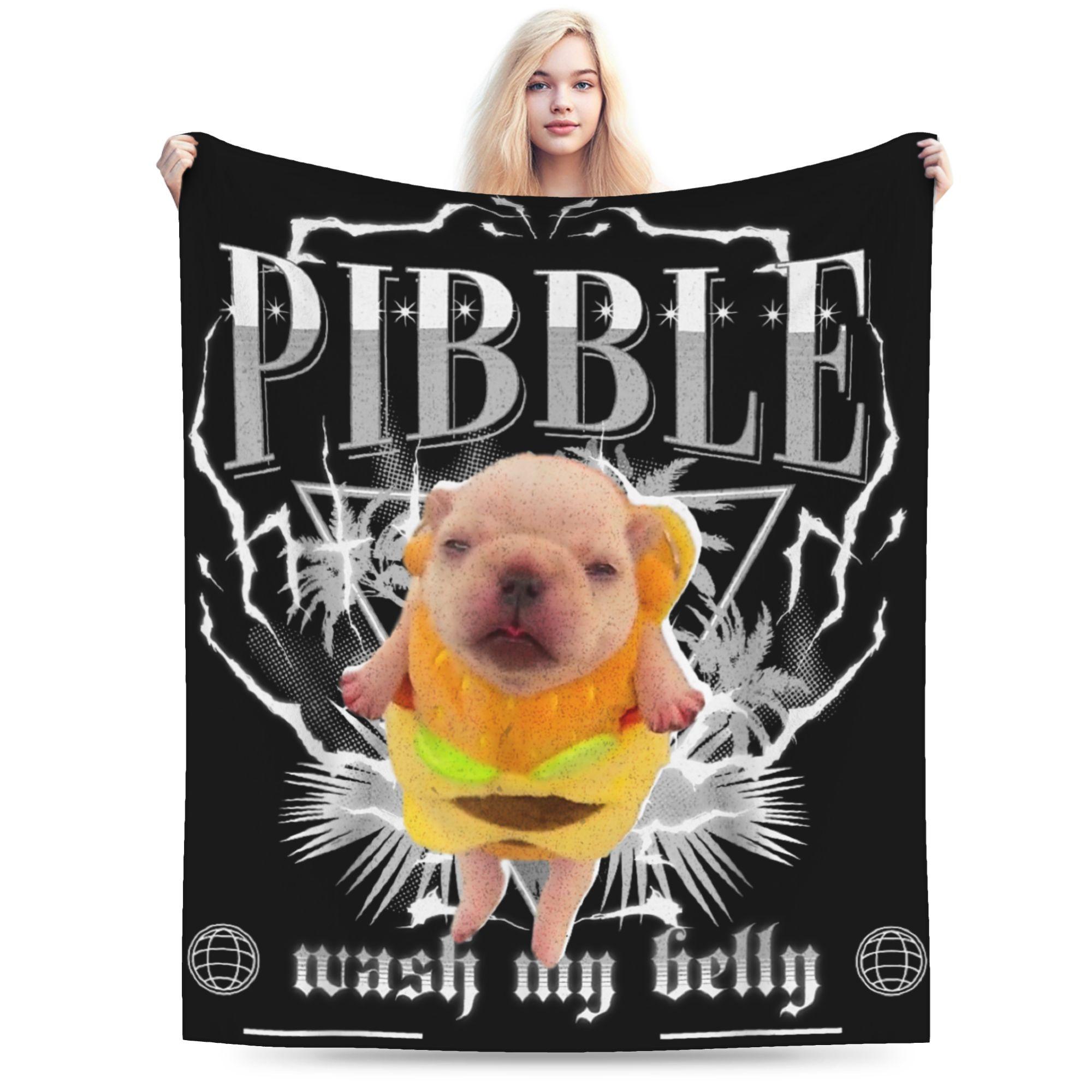 

I Am Pibble Wash My Belly Blankets Coral Fleece Plush Meme Funny Dog Brainrot Warm Throw Blanket for Car Sofa Couch Bedspread 30x40in