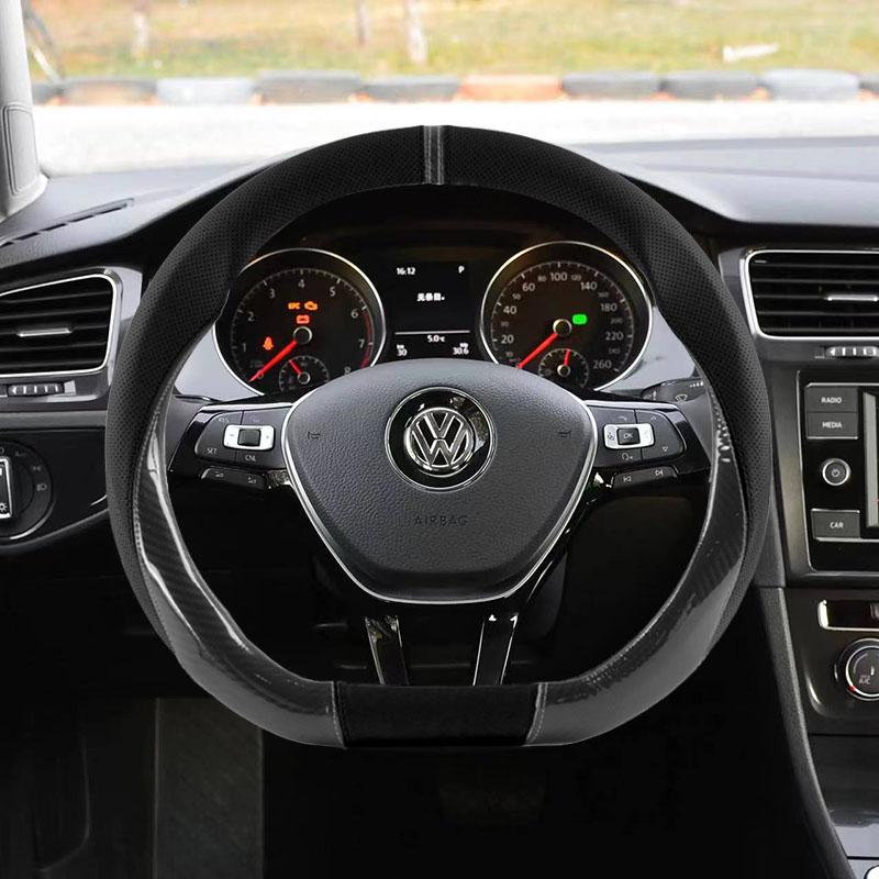 Car Sticker Hub Caps 38CM Car Steering Wheel Cover For Volkswagen VW Golf 5 6 MK6 GTI R Jetta MK5 Passat B6 B7 CC Polo Car Inter