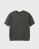 WORK ON BODY OFF Cool Bamboo Semi-Overfit V-Neck Short Sleeve Knit [Olive Green]