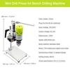 7-Speed Drill Press Bench Electric Bench Drilling Machine Chuck 1.5-10mm 100W Small Bench Drill Pure Aluminum Small Bench Drill High Precisio
