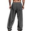 Men's Loose Casual Cotton Linen Trousers Elastic Tie Printed Straight Pants