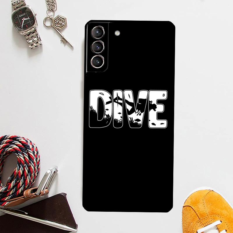Scuba Diver Diving Case For Samsung Galaxy S25 Ultra S20 S21 S22 S23 Plus S9 S10 S25 FE S24 Ultra Cover Coque