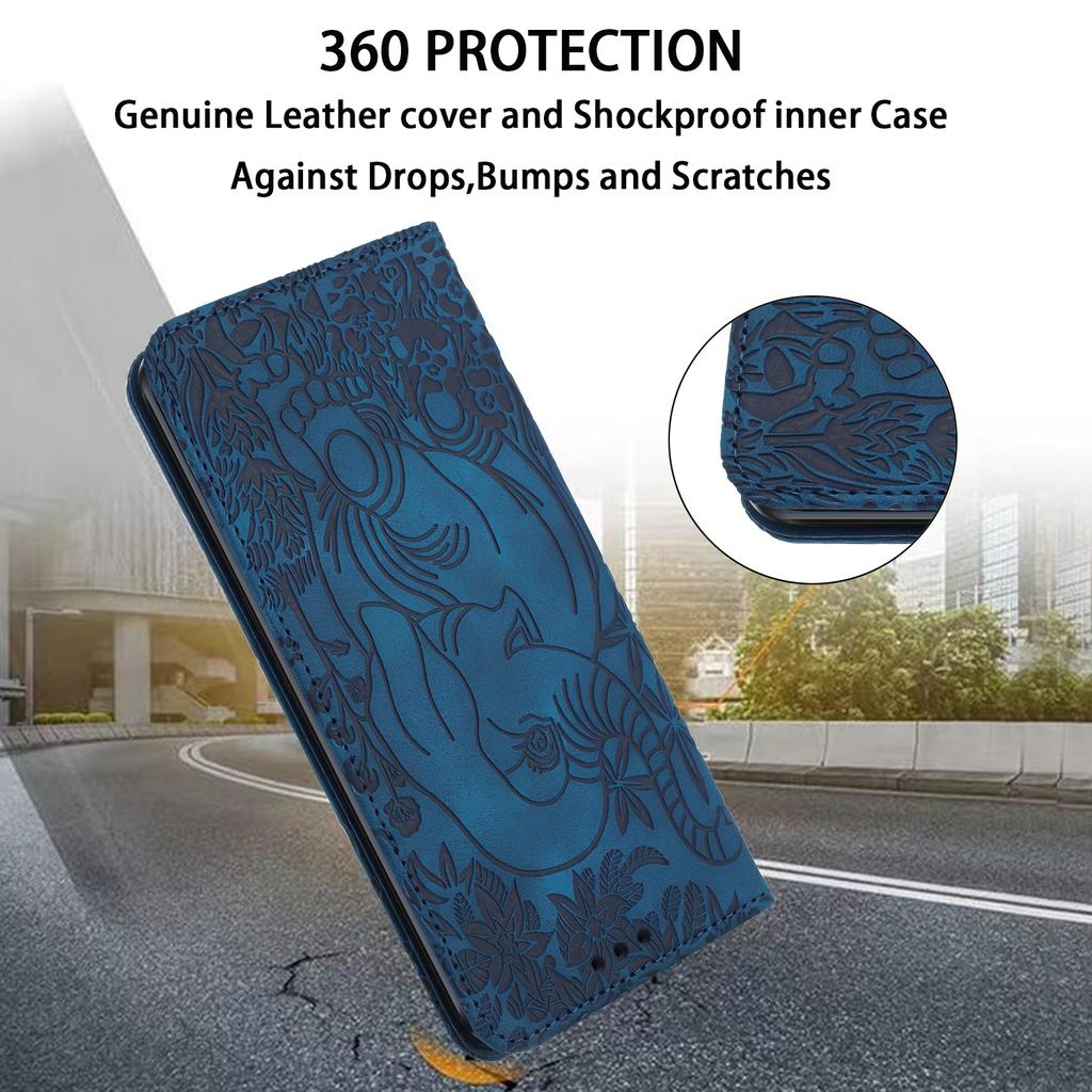 For Samsung Galaxy S23 Case Leather Magnetic Wallet Phone Cover Elephant Pattern