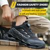 Rotating Button Safety Work Shoes For Men Steel Head Boots Male Indestructible Construction Non Slip Light Work Shoes