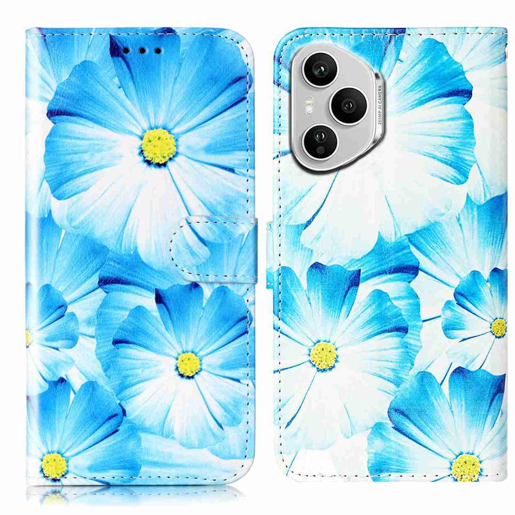 For Honor 400 Pro 5G (Global) Stand Case Marble Painted Folio Flip Leather Wallet Phone Cover
