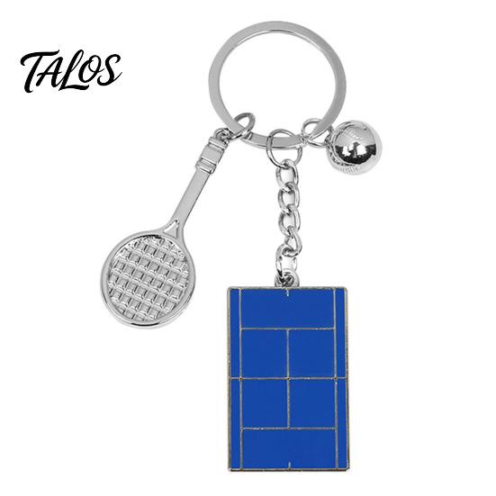 Tennis Court Key Ring Metal Racket Keychain Portable Zinc Alloy Holder Fans Keyring DIY Handbag Pendant Backpack Decoration Kids Adults Sports
