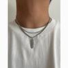 Titanium Steel Feather Pendant Necklace For Men And Women With Geometric Design Fashion Accessory
