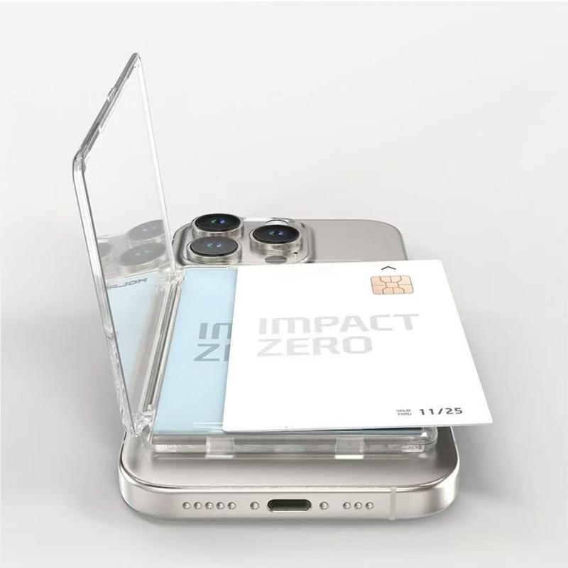 Für Telefon Magsafe Transparente Hülle Magnetischer Ständer Halter Geldbörse 2 Kartenfächer Doppelter Starker Magnet Stoßfeste Handyhülle