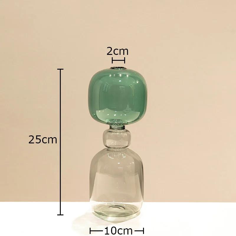 Multicolour Transparent Glass Vase Hydroponics Flower Pot Desk Decoration Flower Arrangement Floral Vases Room Aesthetic Decor
