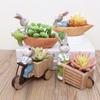 Cartoon Bunny Garden Pots, Decorative Flower Pot Planter for Succulents Cactus, Resin Rabbit Figurines Statues Tabletop Decor
