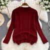 New Loose Knit Fried Dough Twists Sweater Suit Women's Winter High Waist Slim Straight Wide Leg Pants Two-piece Set