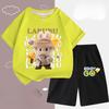 Children's LBB Fashion Casual Short-sleeved Shirt and Shorts Two-piece Set, Summer Loose Sportswear for Boys and Girls