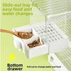 2 In 1 Bird Hanging Bathtub Drawer Design Parrot Shower Box New Food Holder Box  Cage Use