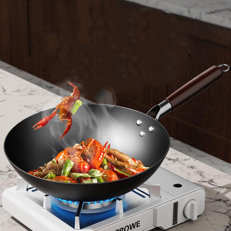 WANTING WT-GJ-014 Forged Cast Iron Wok 32cm