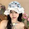 Summer Spring Crochet Bucket Hat Woman Commutes Camping Taking Photo Fisherman Hat with Pleated Trim for Girlfriend