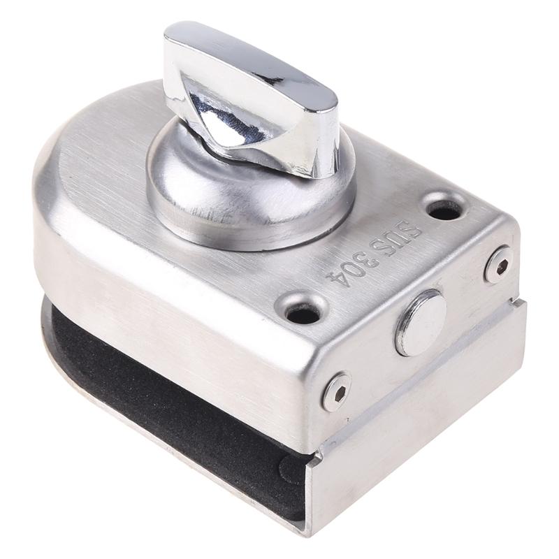 Glass Door Floor Lock Single Bolt Keyless Anti-Theft Locks Door Slide for Latch