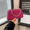 Streamlined Cheongsam Clip Solid Color Women's Chain Small Square Bag Winter New Versatile Shoulder Messenger Bag