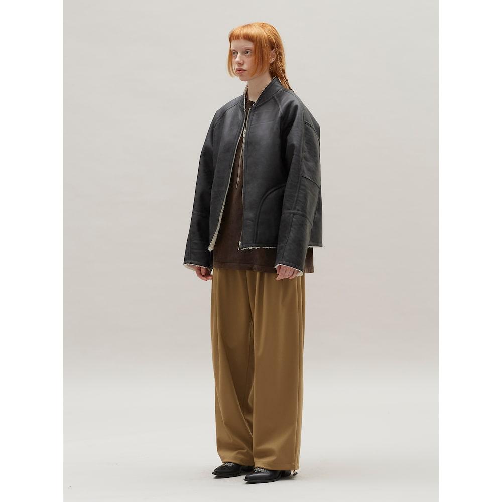 Saendeusaundeu Suiting Fabric Banding Pants Yellowish Brown