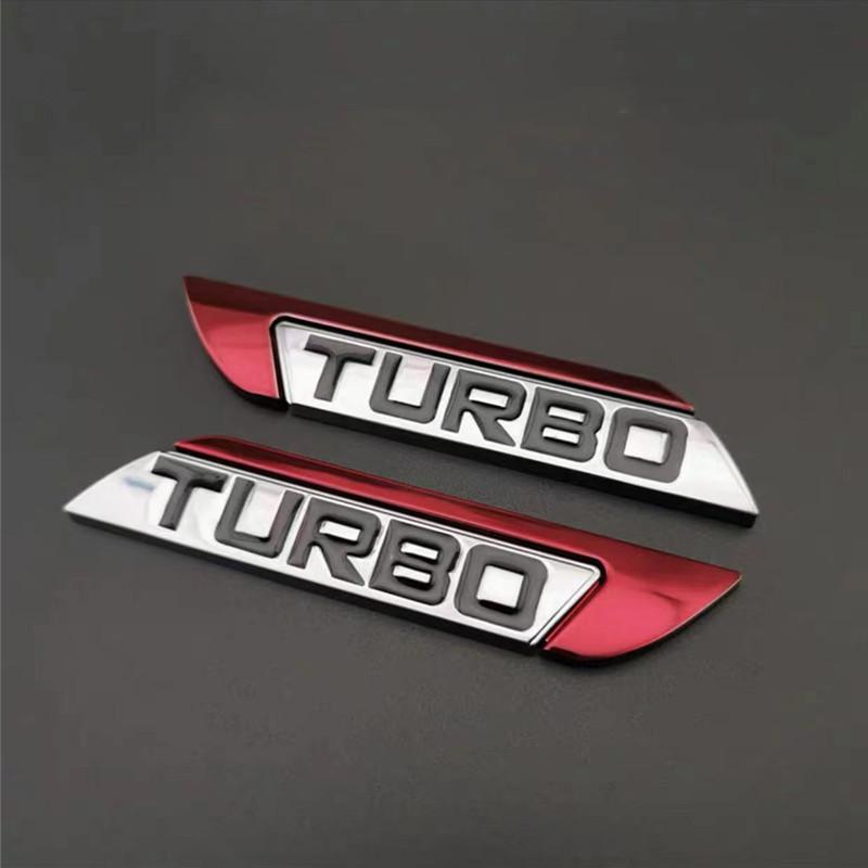 

1Pair TURBO New Letter Sticker Car Fender Side Emblem Body Rear Tailgate Decal Auto Accessories красный